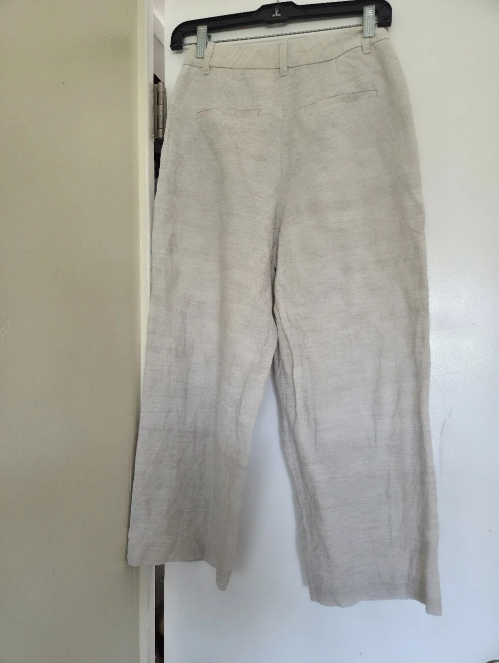 Aritzia THE EFFORTLESS PANT WIDE LEG CROPPED LINEN  BLEND PANTS